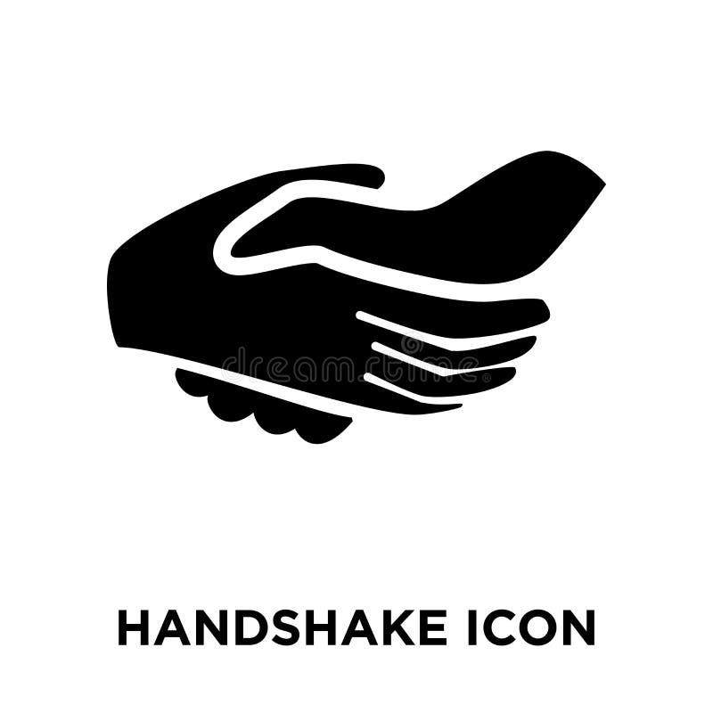 Handshake icon vector isolated on white background, logo concept of Handshake sign on transparent background, black filled royalty free illustration Handshake icon vector isolated on white background, logo concept of Handshake sign on transparent background, black filled royalty free illustration